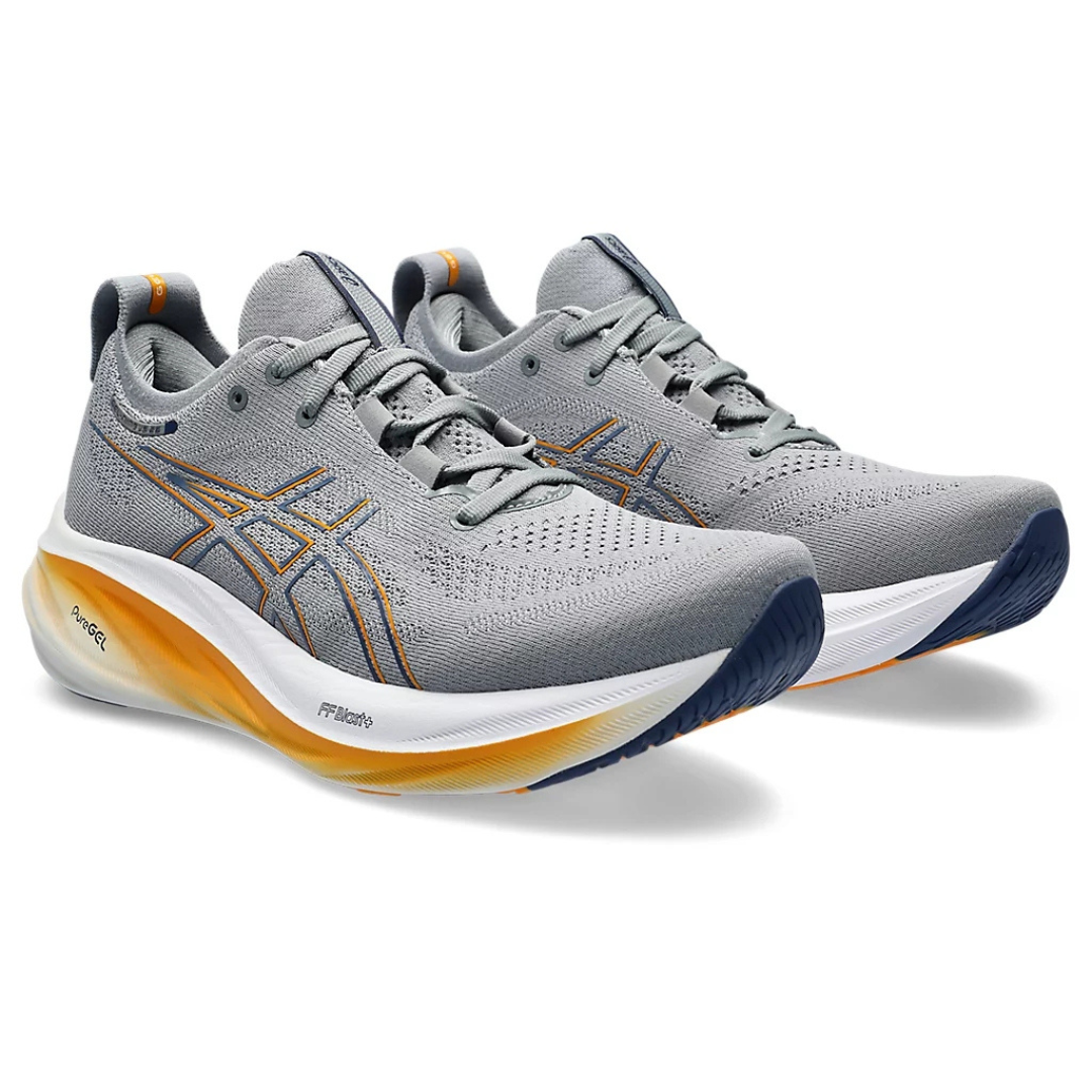 Gel - Nimbus 26 - Cinza e azul Marinho com Branco e Laranja
