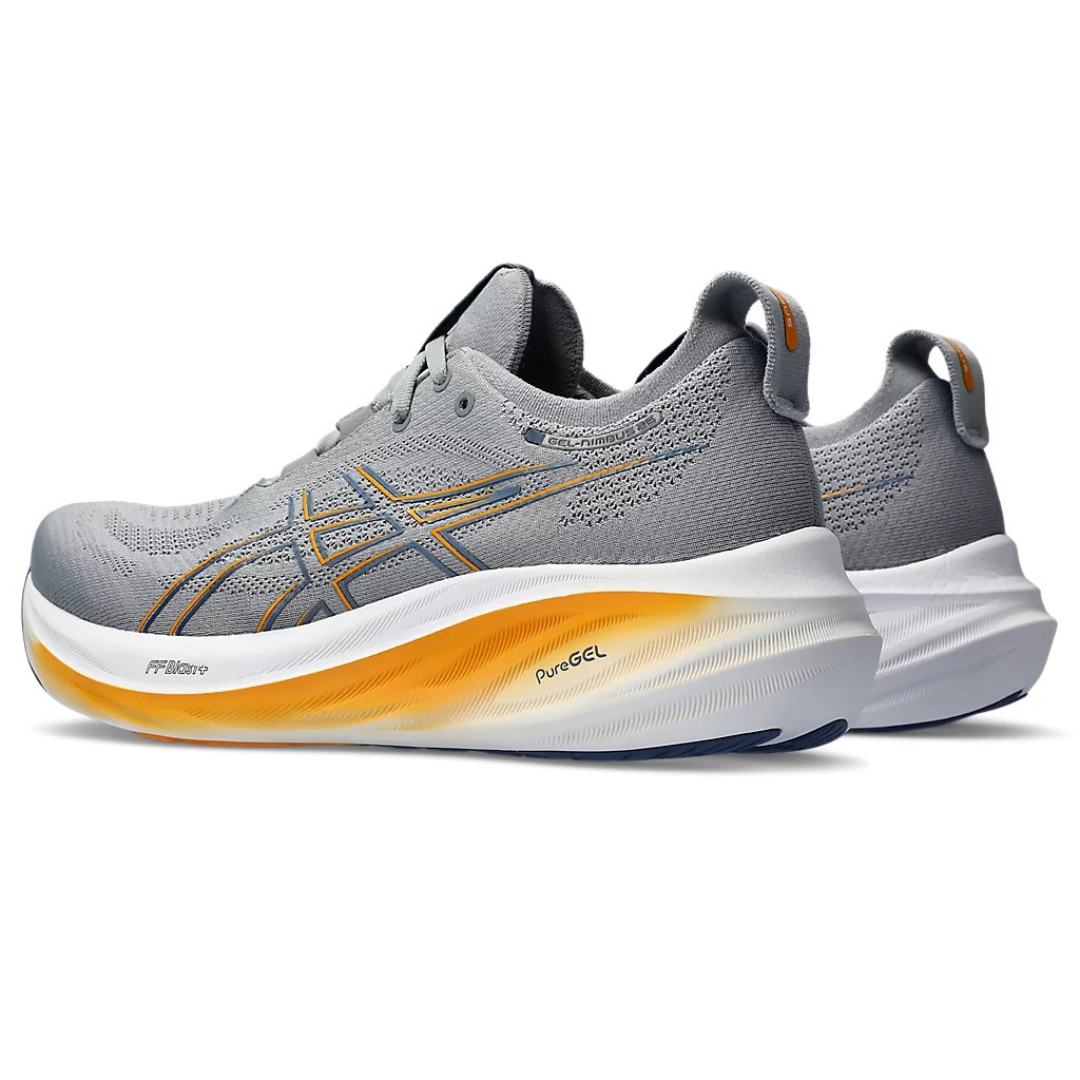 Gel - Nimbus 26 - Cinza e azul Marinho com Branco e Laranja
