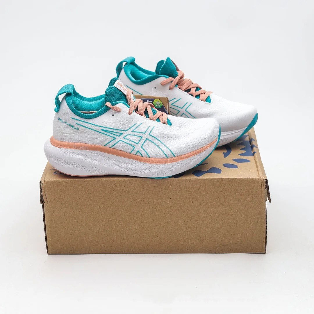 Gel - Nimbus™ 25 Branco com Jade e Laranja