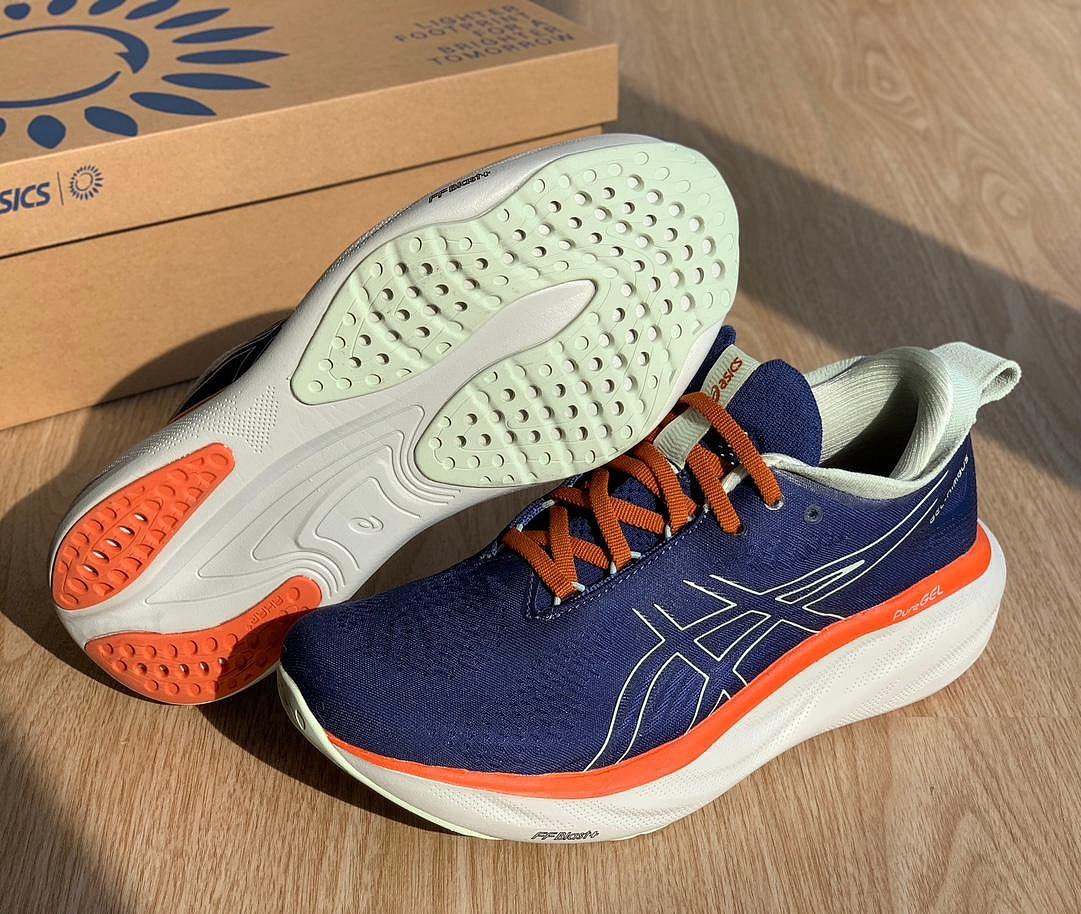 Gel - Nimbus™ 25 Azul Marinho com Laranja e Branco