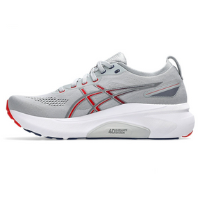 Gel-Kayano 31 Cinza com Vermelho e Azul Marinho
