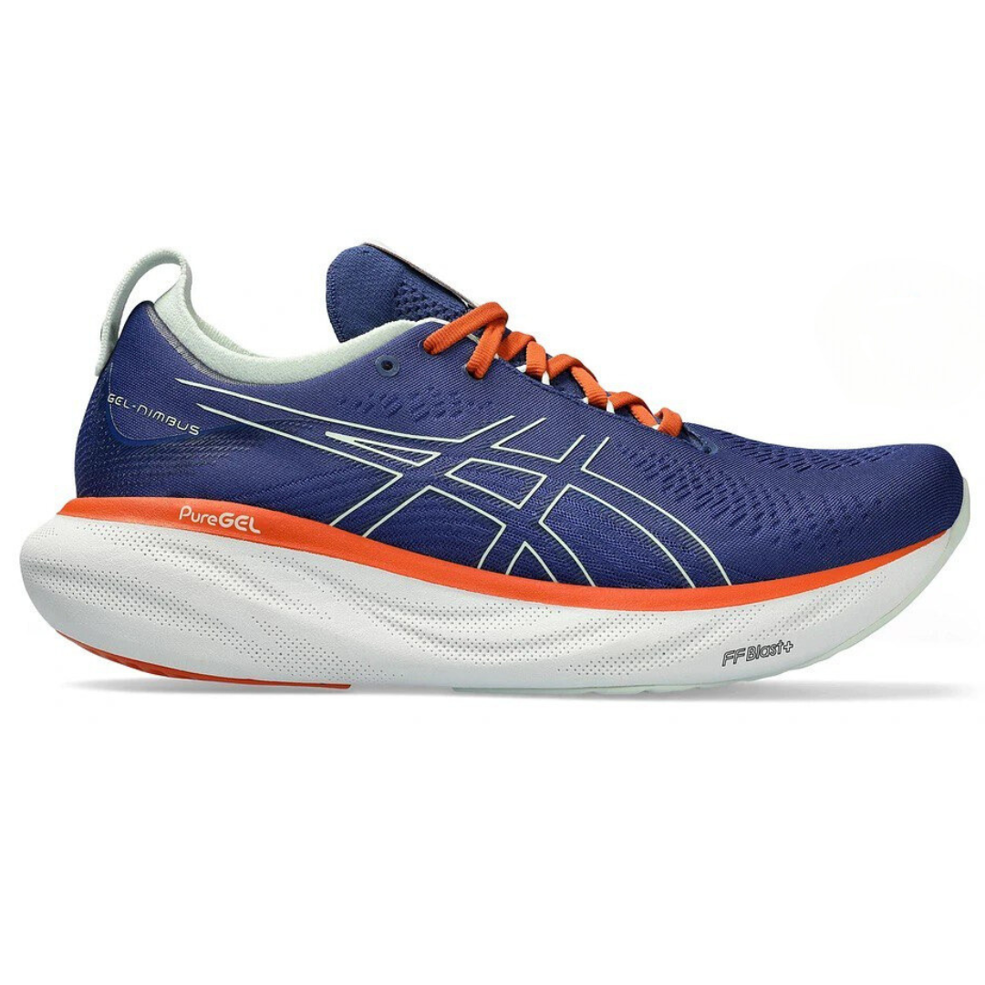 Gel - Nimbus™ 25 Azul Marinho com Laranja e Branco