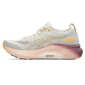 Gel-Kayano 31 Bege com Laranja e Vermelho