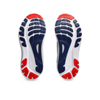 Gel-Kayano 31 Cinza com Vermelho e Azul Marinho