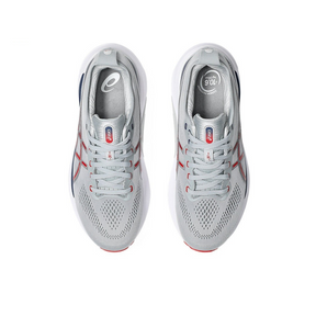 Gel-Kayano 31 Cinza com Vermelho e Azul Marinho