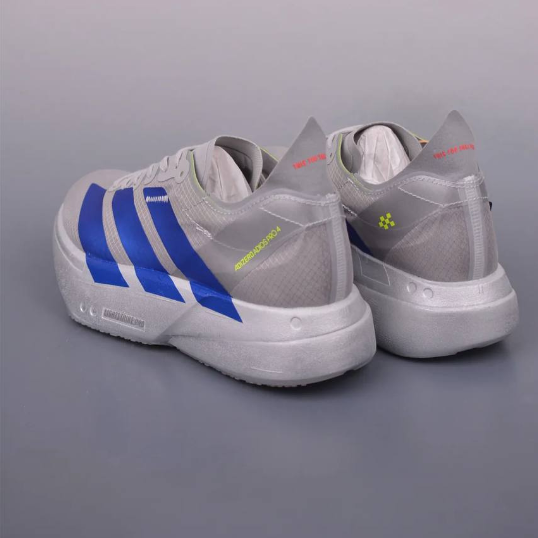 Adizero Adios Pro 4 Cinza Metálico/Azul