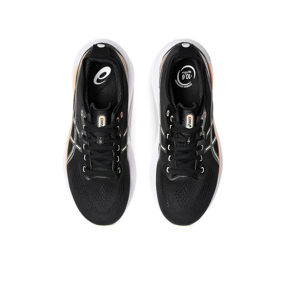 Gel-Kayano 31 Preto com Branco e Laranja
