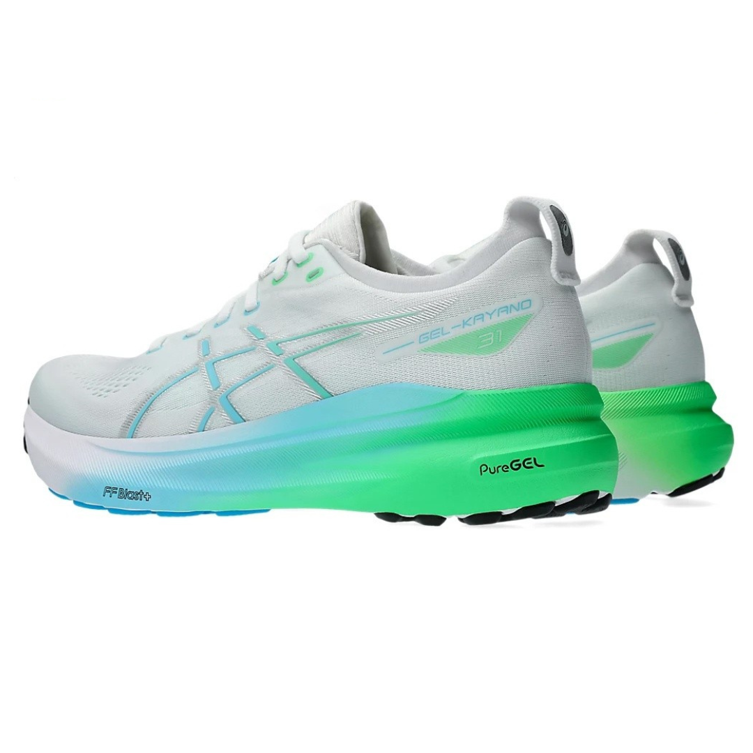 Gel-Kayano 31 Branco com Verde e Azul